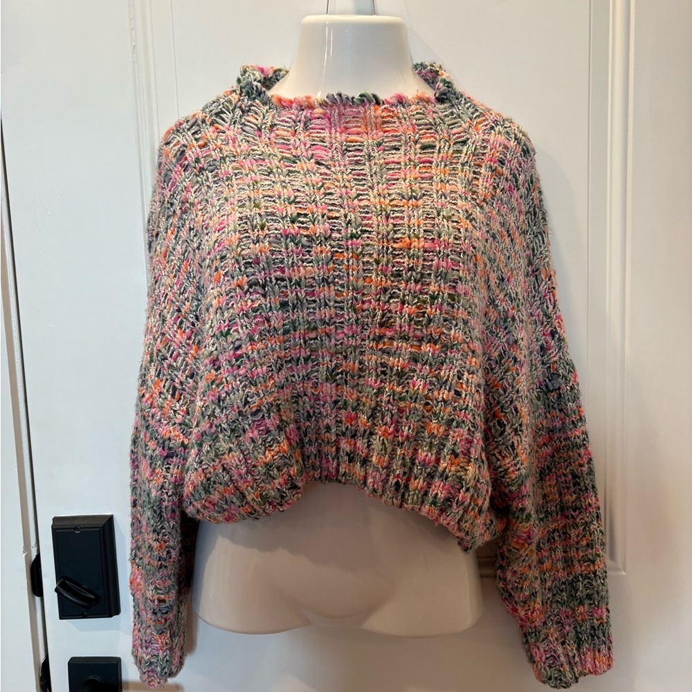 Free People Multicolor Cowl Neck Sweater